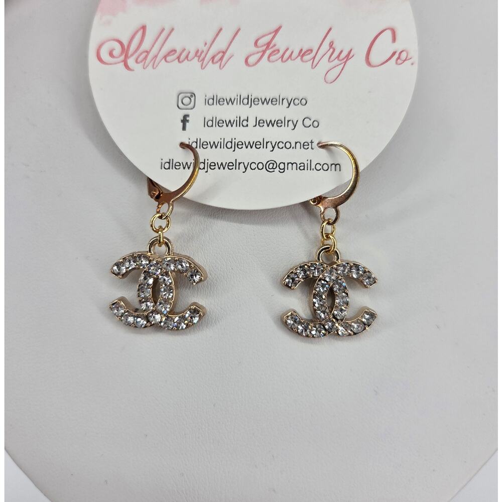 Idlewild Jewelry Co Couture Authentic Chanel Vintage Charm Earrings Upcycled NEW